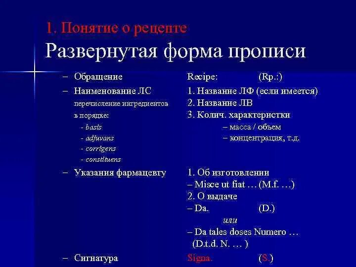 Рецептурная пропись