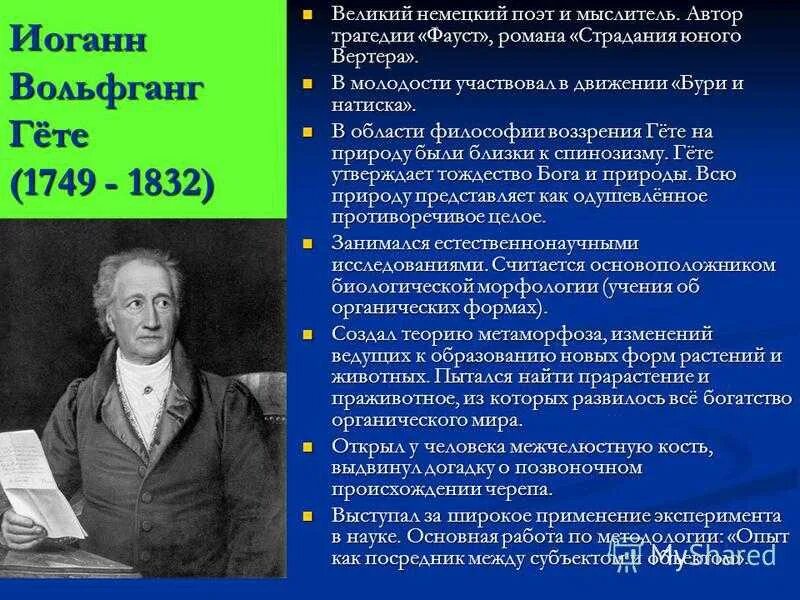 Какое произведение гете. Гете основные идеи. Иоганн Вольфганг гёте эпоха Просвещения философия. Вольфганг Гете основные идеи. Гете основные идеи кратко.