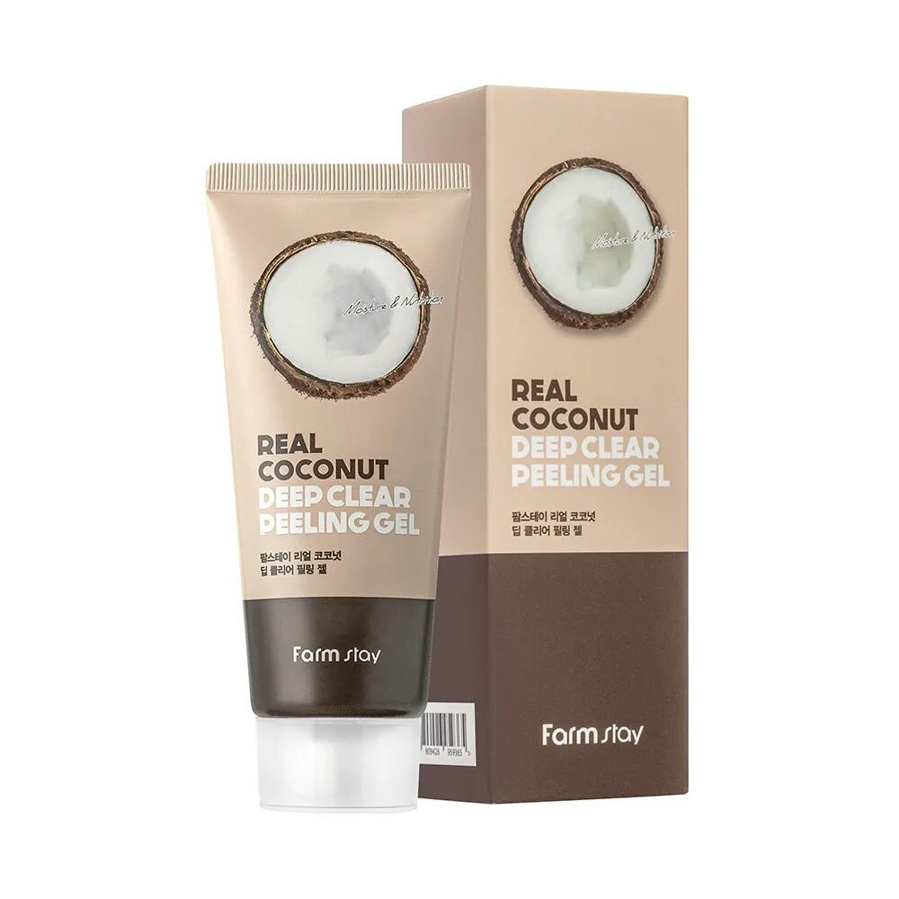 Пилинг с экстрактом кокоса real Coconut Deep Clear peeling Gel 100 мл.. Farmstay пилинг-гель для лица Deep Clear peeling Gel real Coconut, 100 мл.. Farmstay гель-скатка для лица с экстрактом кокоса, real Coconut Deep Clear peeling gel100 мл. Farm stay Coconut peeling Gel пилинг-гель с экстрактом кокоса. Coconut gel