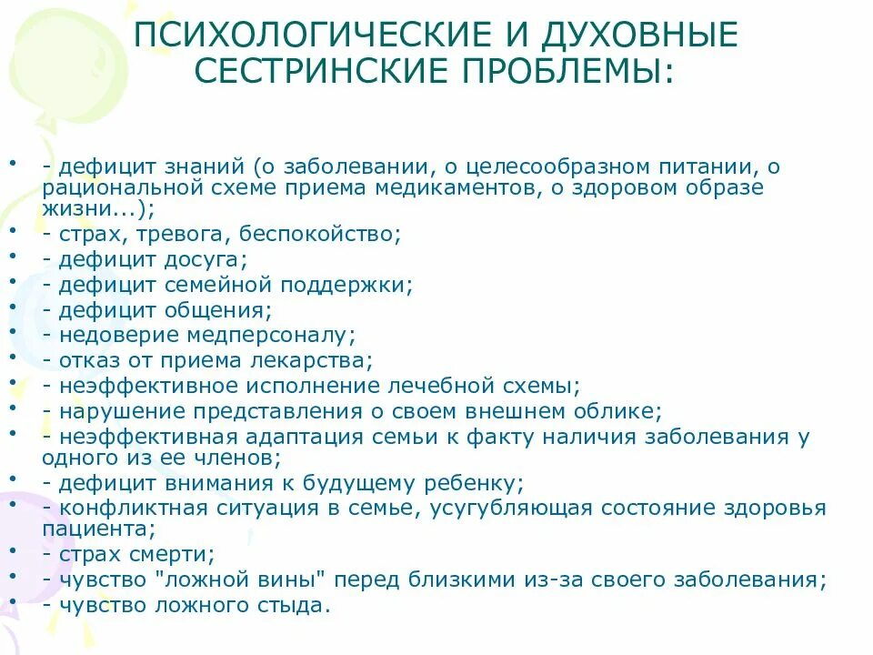 Психологические проблемы пациента Сестринское дело. Психологические сестринские проблемы. Духовные проблемы пациента. Социальные проблемы пациента.