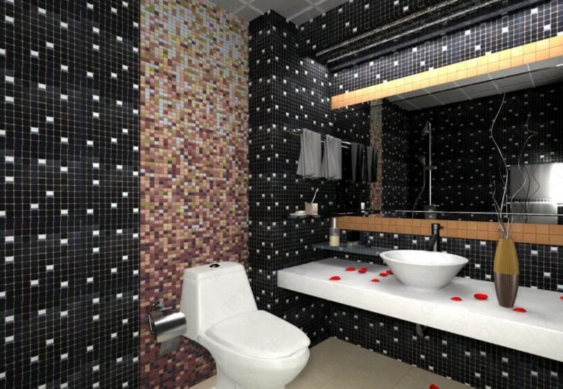 Мозаика в интерьере ванной комнаты. Панели мозаика для ванной комнаты. Отделка ванной комнаты мозаикой. Мозаичная плитка для ванной.