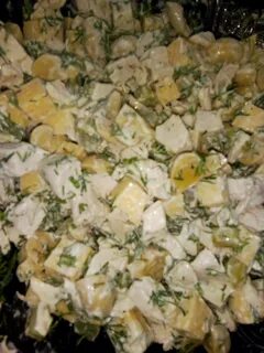 Салат с курицей грибами сыром огурцом