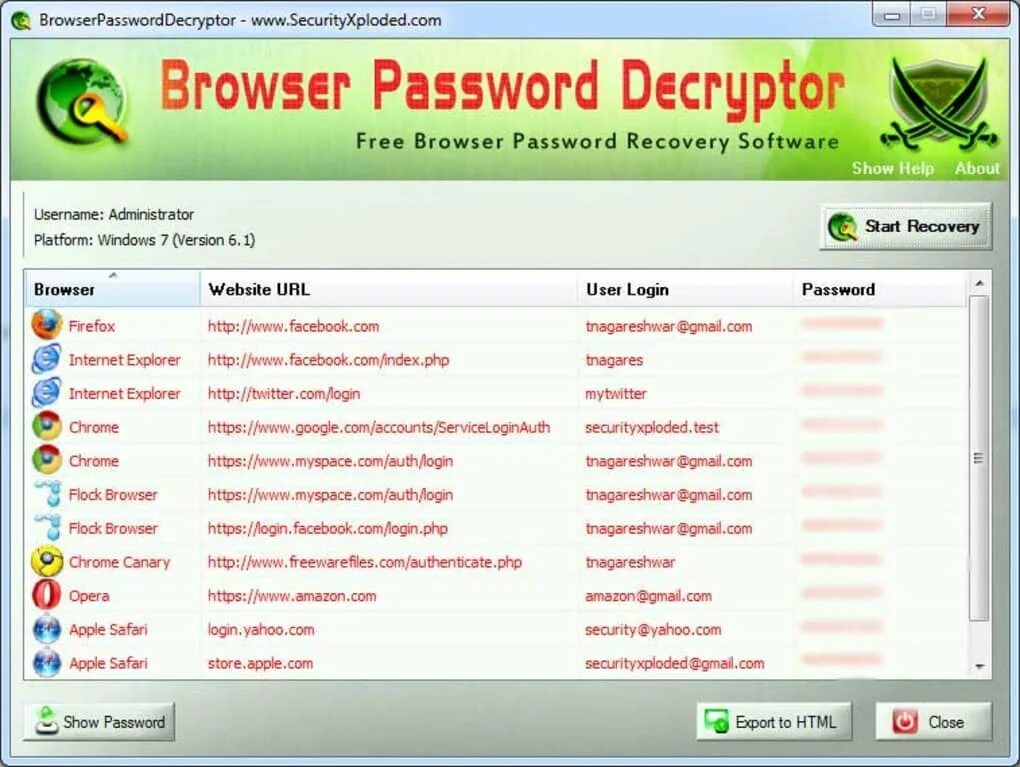 Passwords сайтов. Password Decryptor. Chrome password Decryptor. Браузеры html.
