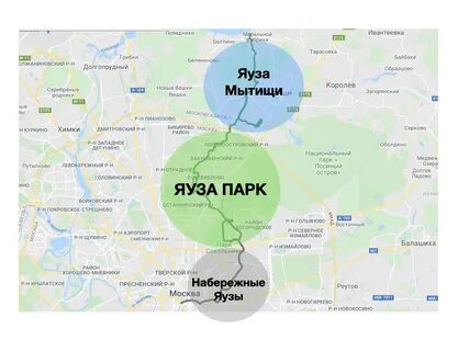 Река яуза на карте москвы