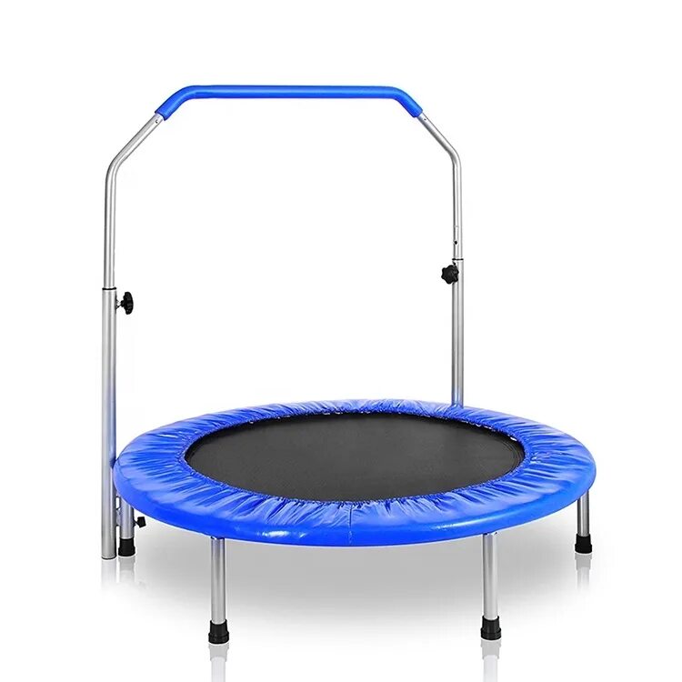 Батут детский. Батут домашний для фитнеса с ручкой Триумф арт. 80056. Mini Fitness Trampoline. Батут для фитнеса домашний складной d-102см / батут с ручкой. Bounzy Mini Trampoline.