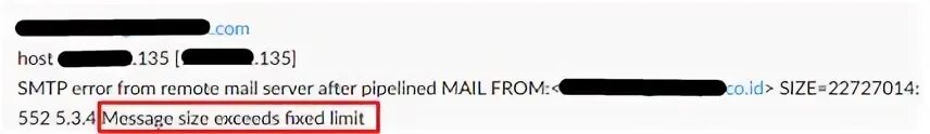 Message size limit. Message size limit