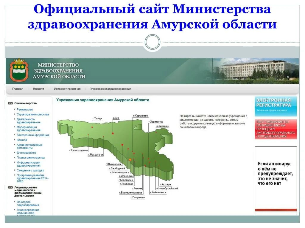 Учреждения здравоохранения амурской области