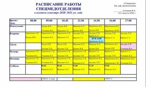 Автомех расписание