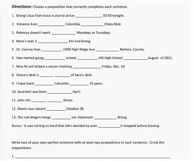 Complete the questions with prepositions. Complete the questions with prepositions