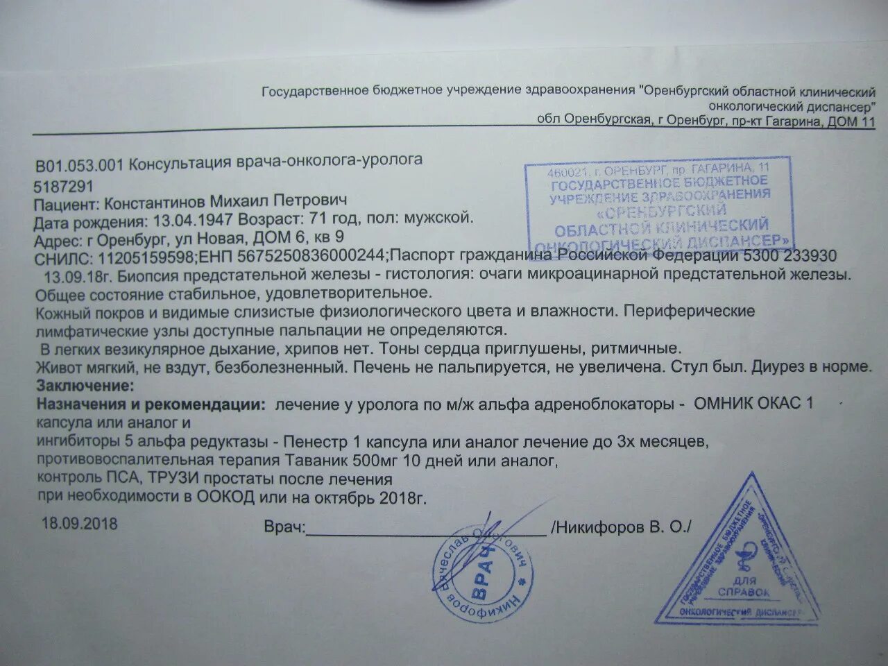Заключение узи почек