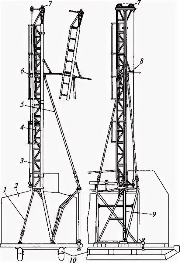буровое сооружение 5. мачтовая вышка а-образного типа. буровой установки укб-4п. буровое сооружение 5. буровое сооружение 5.