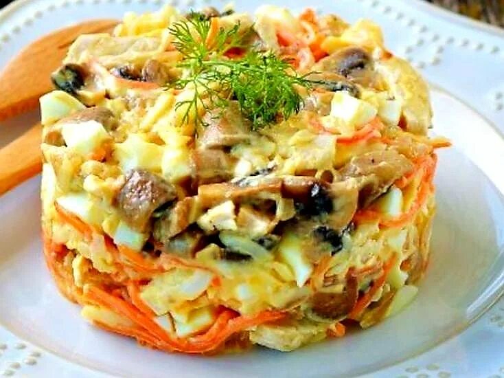 салат морковь курица яйцо сыр лук