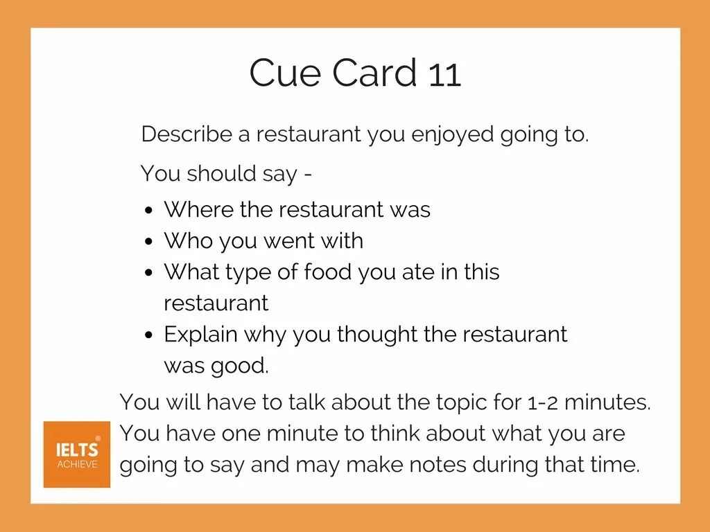 IELTS speaking food. IELTS speaking Part 2. Cue Cards. Speaking topics for IELTS. Describe your favourite