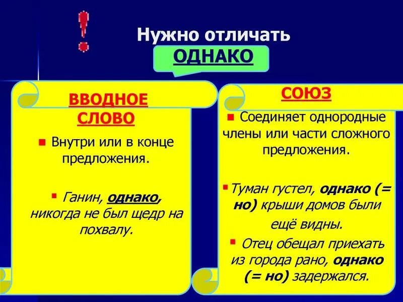 Конец предложения как понять. Однако вводное слово. Однако Союз или вводное слово. Однако как вводное слово. Вводные слова и Союзы.