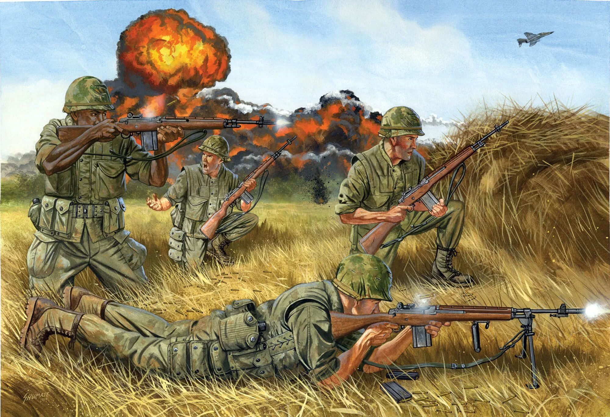 Солдат США во Вьетнаме арт. Огнеметчик Вьетнам арт. Картины Johnny Shumate. Армейские про войну