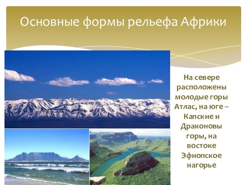 Крупные формы рельефа юар. Крупные формы рельефа юар