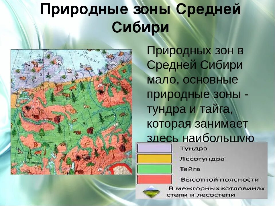 Средняя часть восточной сибири. Природные зоны средней Сибири. Природные зоны средней Сибири карта. Природные зонывосточнойчибир. Средняя Восточная Сибирь природные зоны.