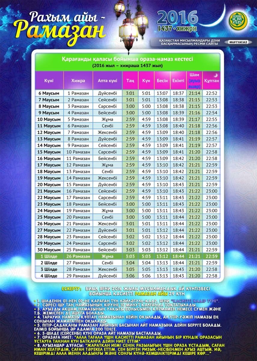 Ауызашар уақыты астана. Ауызашар. Ораза 2016. Рамазан. Намаз кестесі ораза.