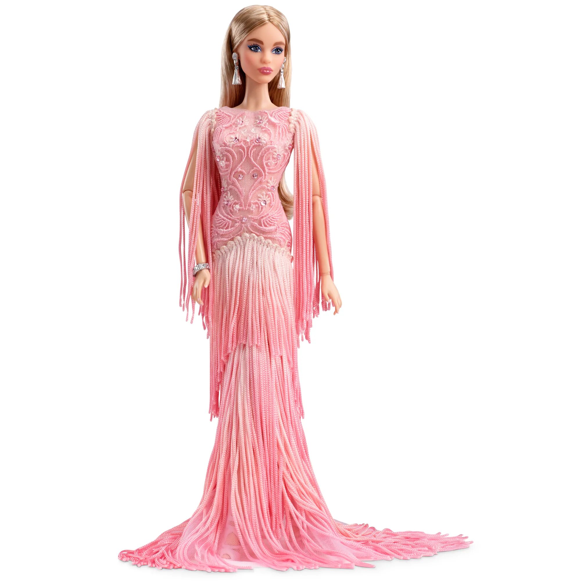 Last goddess вся коллекция. Blush Fringed Gown Barbie Doll dwf52 Barbie Signature куклы. Кукла Barbie Pink Gown. Клодетт Барби Pink. Barbie blush Fringed Gown.