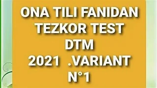 Ona tilidan testlar