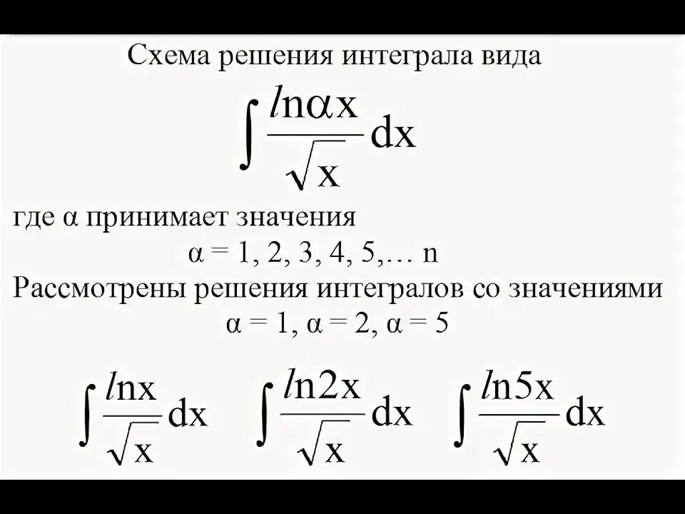 Интегралы интегрирование по частям примеры Интегрирование функции x x