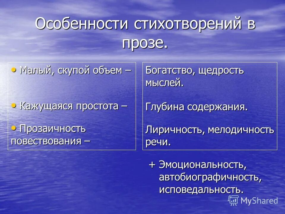 особенности панаевского цикла. троекратные повторы. определение жанра стихотворения. признаки стихотворения в прозе. характерные стихотворения.