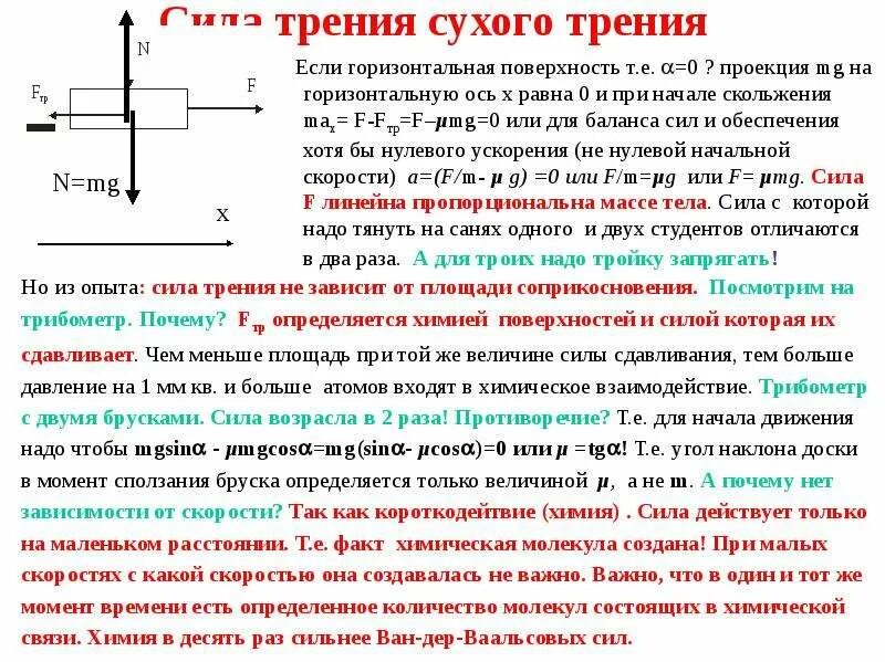 Как изменится сила трения. Сила сухого трения скольжения. Сила сухого трения равна. Сила трения на горизонтальной плоскости. Сила трения на горизонтальной поверхности.