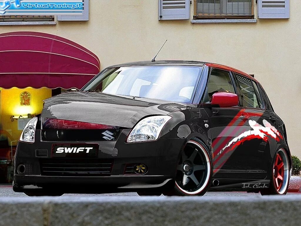 Tuning suzuki. Suzuki Swift Sport Tuning. Suzuki Swift 2008 обвес. Сузуки Свифт стенс. Suzuki Swift RS 2007.