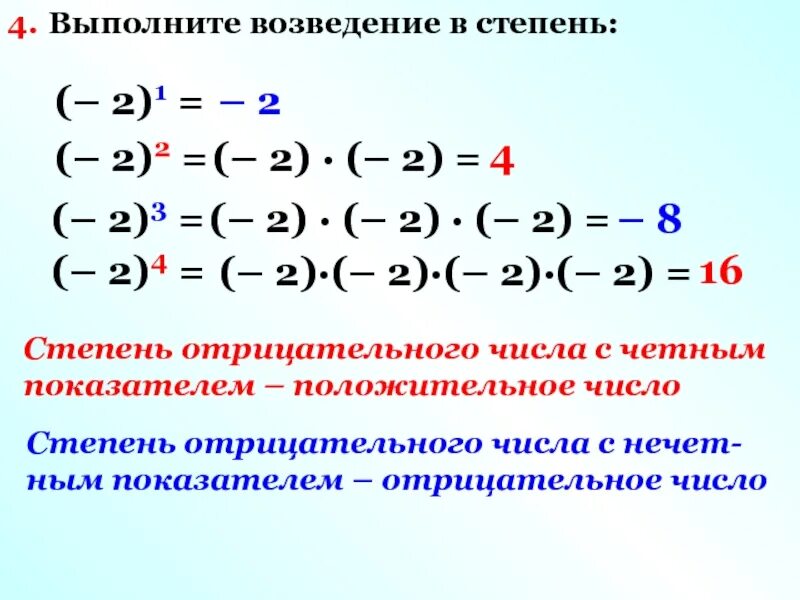 Можно ли возводить степень в степень. При возведении степени в квадрат. Возведение в степень математические операции. Возведение в степень отрицательного числа. Возведение в степень числа i пример.