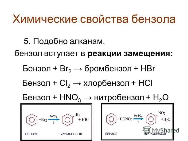 2 реакции замещения бензола