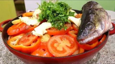 Рыба с овощами в казане