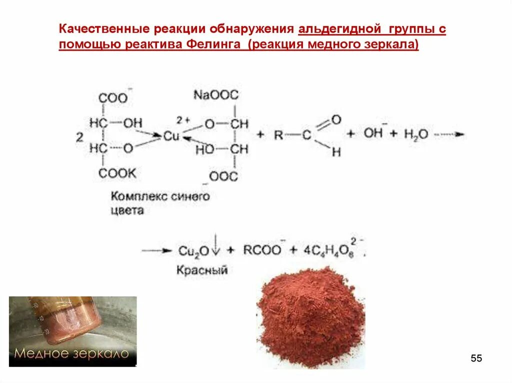 Реакция с реактивом Фелинга на альдегидную группу. Реакция медного зеркала с реактивом Фелинга. Качественные реакции реакция Фелинга. Реактив Фелинга качественная реакция.