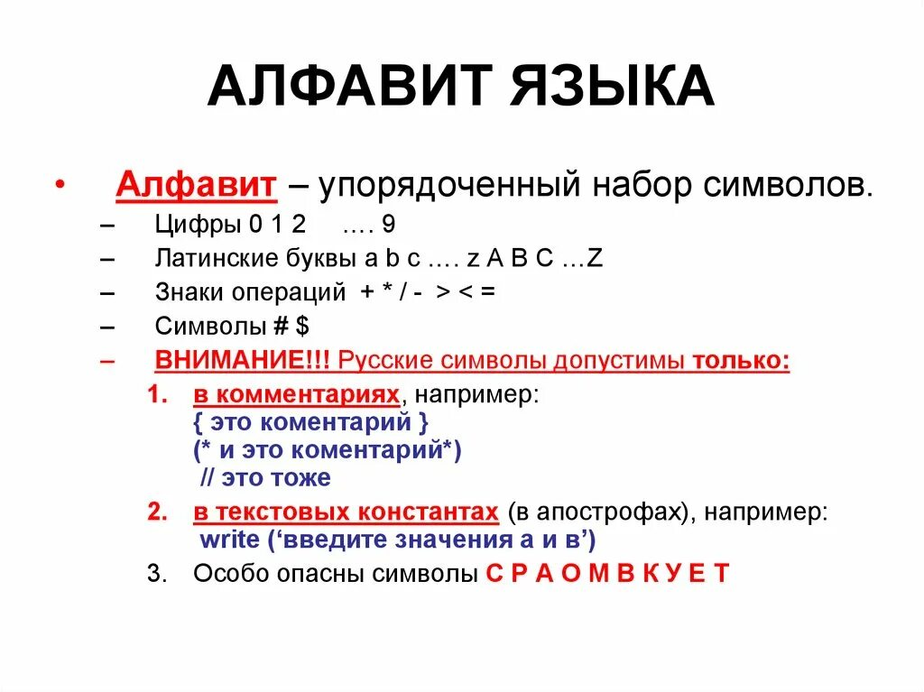 Алфавит языка паскаль информатика. Алфавит языка c#. Алфавит языка Паскаль. Алфавит языка программирования. Язык символов алфавит.