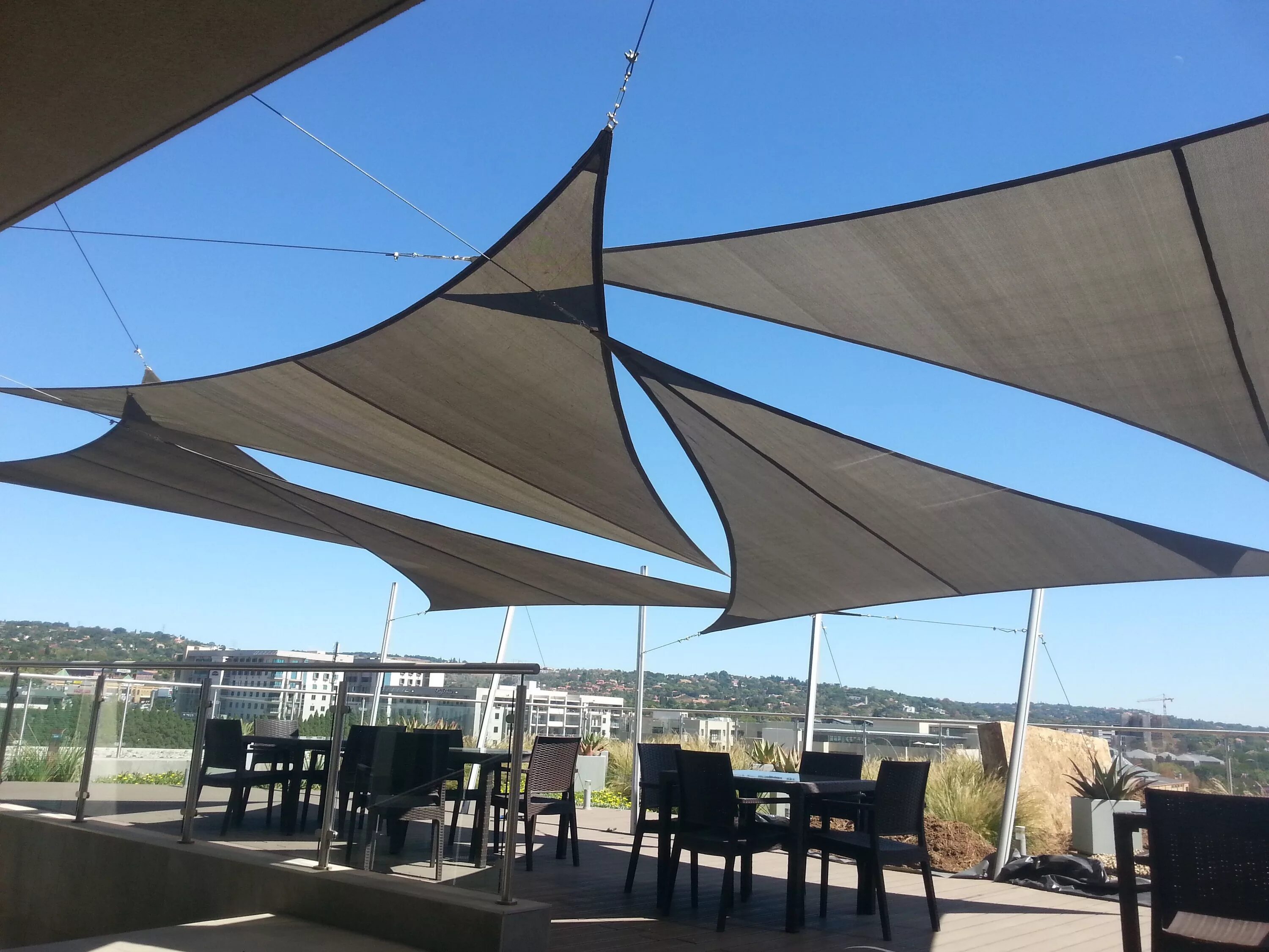 Below sunshade