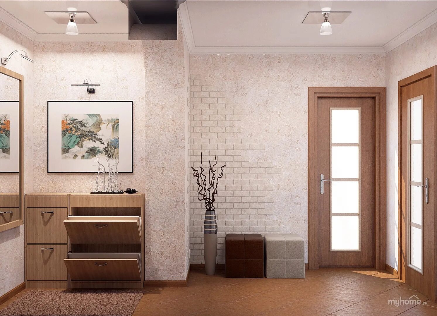 входная дверь в прихожей. интерьер холла. коридор в квартире. обои для небольшой прихожей. коридор квартиры фон.