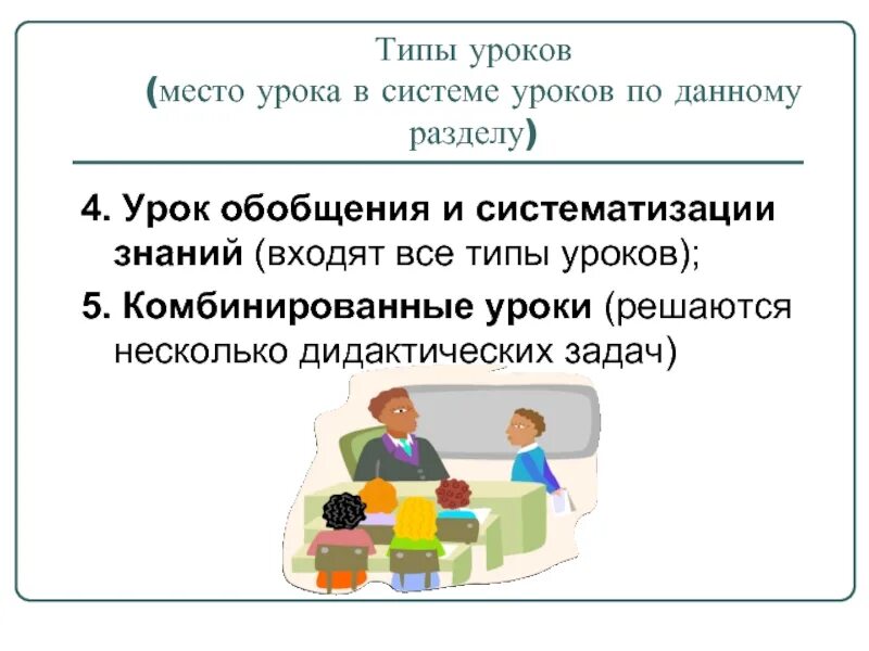 Место в системе уроков. Типы уроков. Место урока в системе уроков по теме. Место в системе уроков по данной теме.. Урок это простыми словами