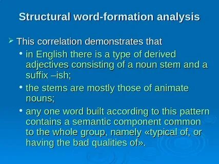 Word structure is