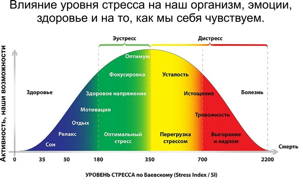 Где наблюдается наибольшая концентрация организмов. Уровень стресса. Диаграмма индекса стресса. Стресс эустресс и дистресс. Оптимальный уровень стресса.