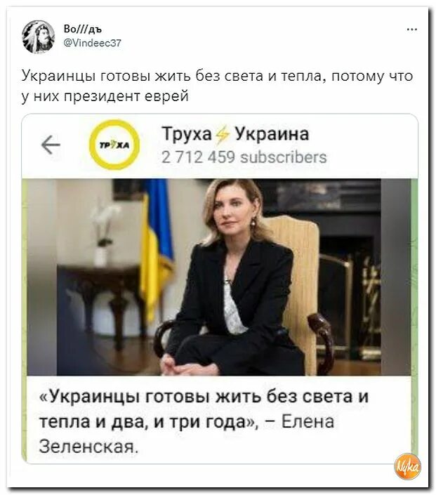 Украина была готова. Карикатура на Елену Зеленскую.