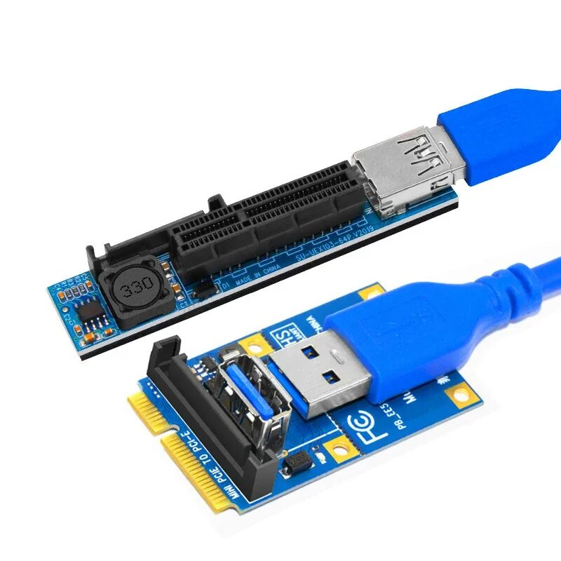 Райзер для мини PC. Riser Mini PCIE 180°. Слот для адаптера