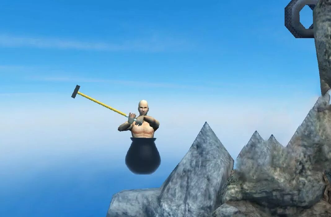 Getting over it спидран. Геттинг овер ИТ. Игра getting over it with Bennett Foddy. Getting over it Bennett Foddy. Игра в котле с кувалдой.