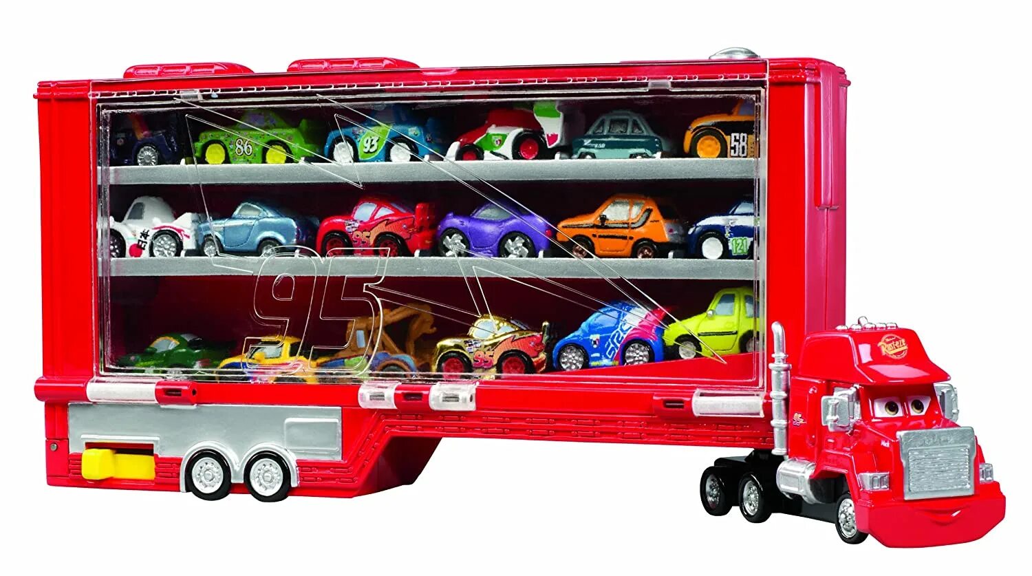 Включи грузовичок чемодан. Грузовик Mattel cars 2 Deluxe Mack (y0539/y0554) 1:50. Машинка с машинками внутри. Грузовик с маленькими машинками. Грузовик с машинками внутри.