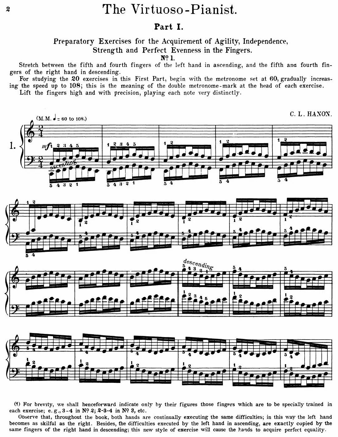 Ганон 1 упражнение для фортепиано. Ганон номер 2. Ш. Ганон 60 упражнений. Ганон упражнение 1.