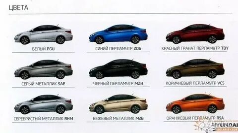 Цвет кузова хендай