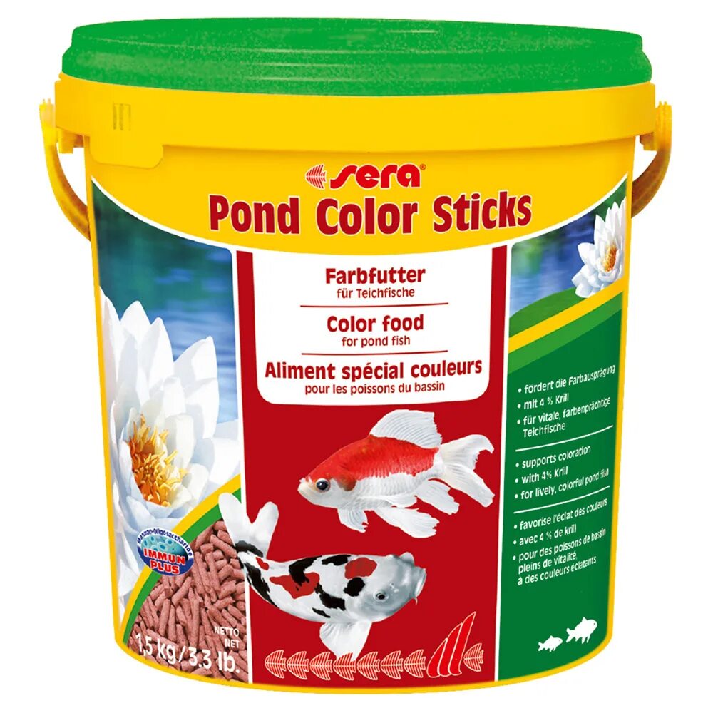 Pond Colour Sticks 10л, корм для прудовых рыб, гранулы для основного питания. Sera корм для рыб. Sera для прудовых рыб. Корм колор Стикс для окраса прудовых рыб 10л.