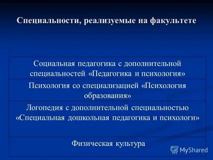 Специальность педагогика