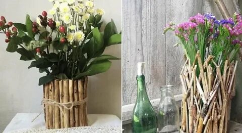 Ваза из веток своими руками