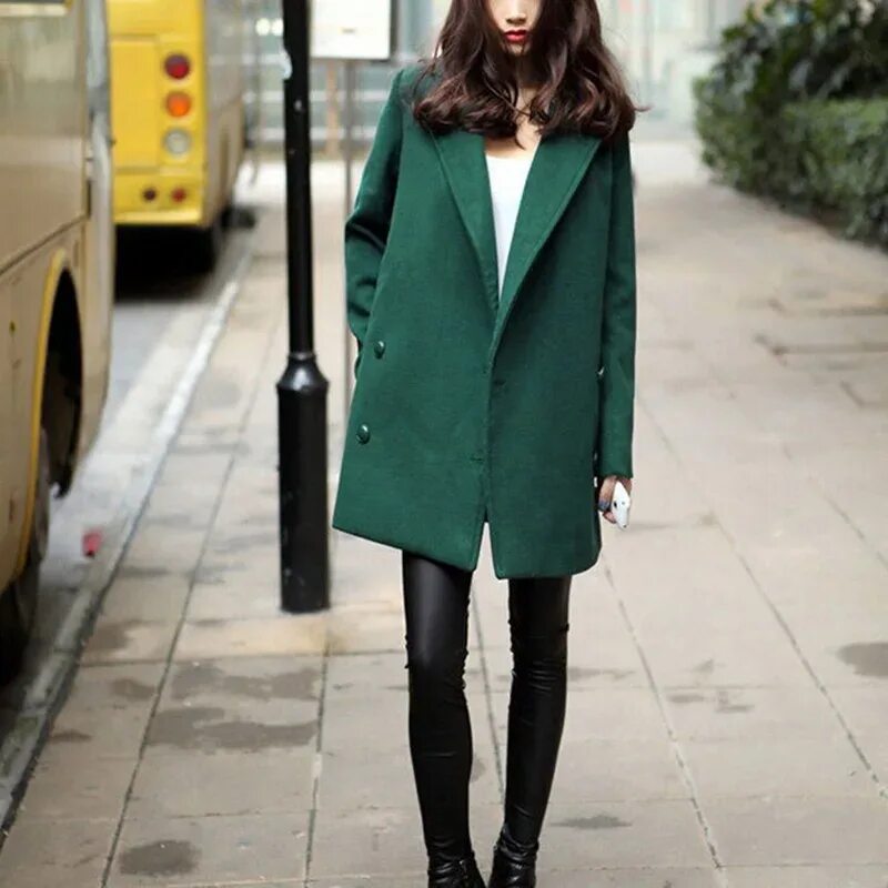 Go Green! BITTERSWEET COLOURS Green coat outfit, Coat outfits, Green coat