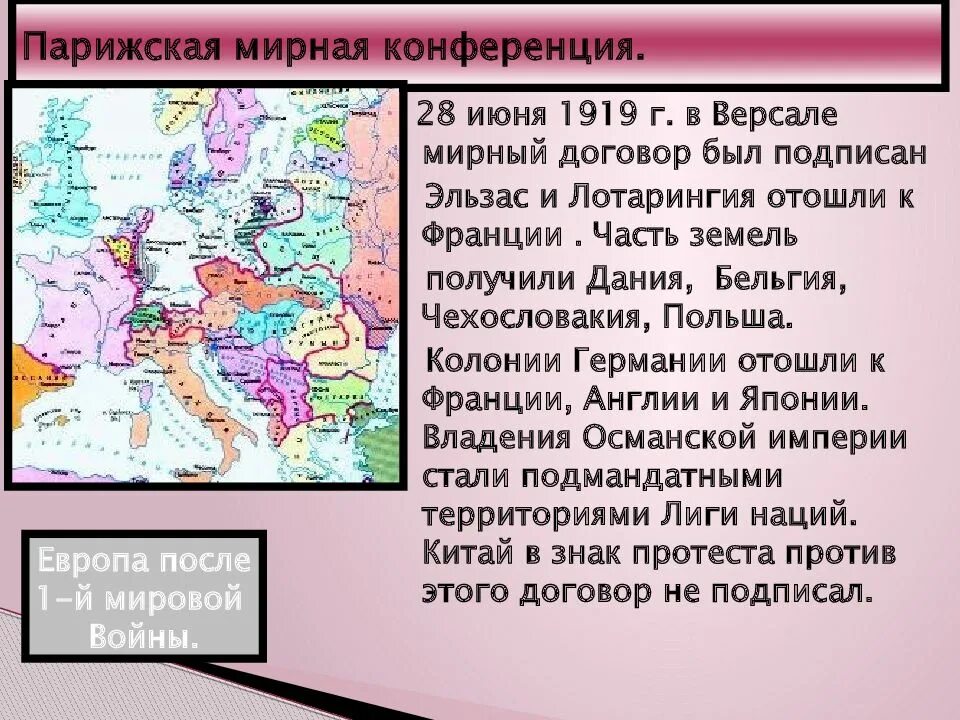 Парижский мирный договор заключил. Парижский Мирный договор карту Европы. Парижский мир положения. Европа после Парижской конференции. Территории отошедшие к России по парижскому договору 1856.