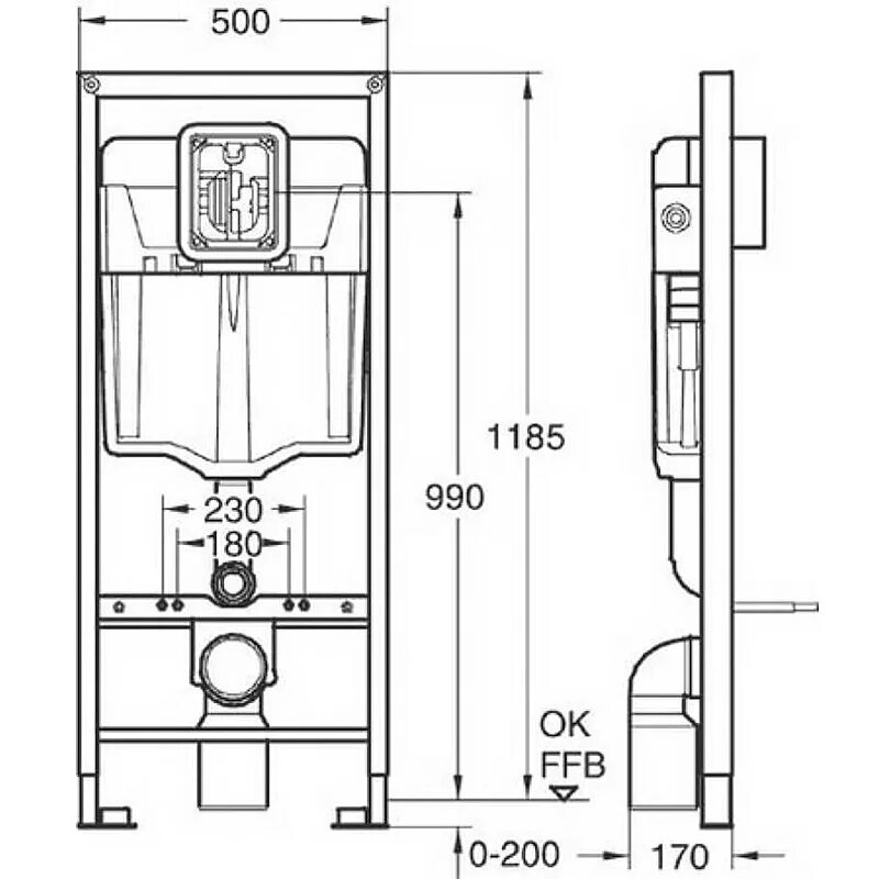 Инсталляция для подвесного унитаза Grohe Rapid SL 38772001 (СЕТ 3 в 1) купить в 